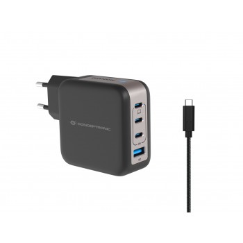 Conceptronic ALTHEA18B cargador de dispositivo móvil Universal Negro Corriente alterna Carga rápida 