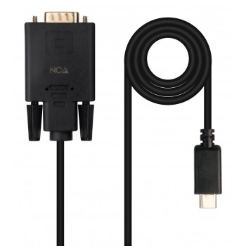 Nanocable Cable Conversor USB-C M a VGA M, 1.8 m, Negro 10.15.5202