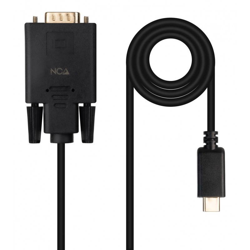 Nanocable Cable Conversor USB-C M a VGA M, 1.8 m, Negro 10.15.5202