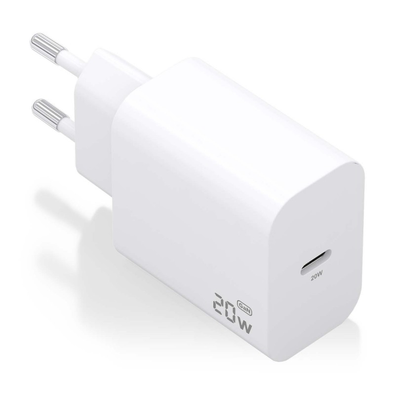 AISENS Cargador GaN 20W, 1xUSB-C PD3.0, Blanco A110-0938