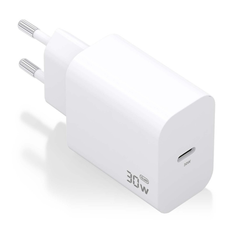 AISENS Cargador GaN 30W, 1xUSB-C PD3.0, Blanco A110-0940