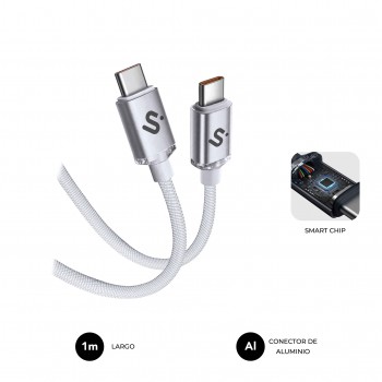 SUBBLIM CABLE OPTIMUS 60W C-C 1m WHITE SUBCAB-C06010