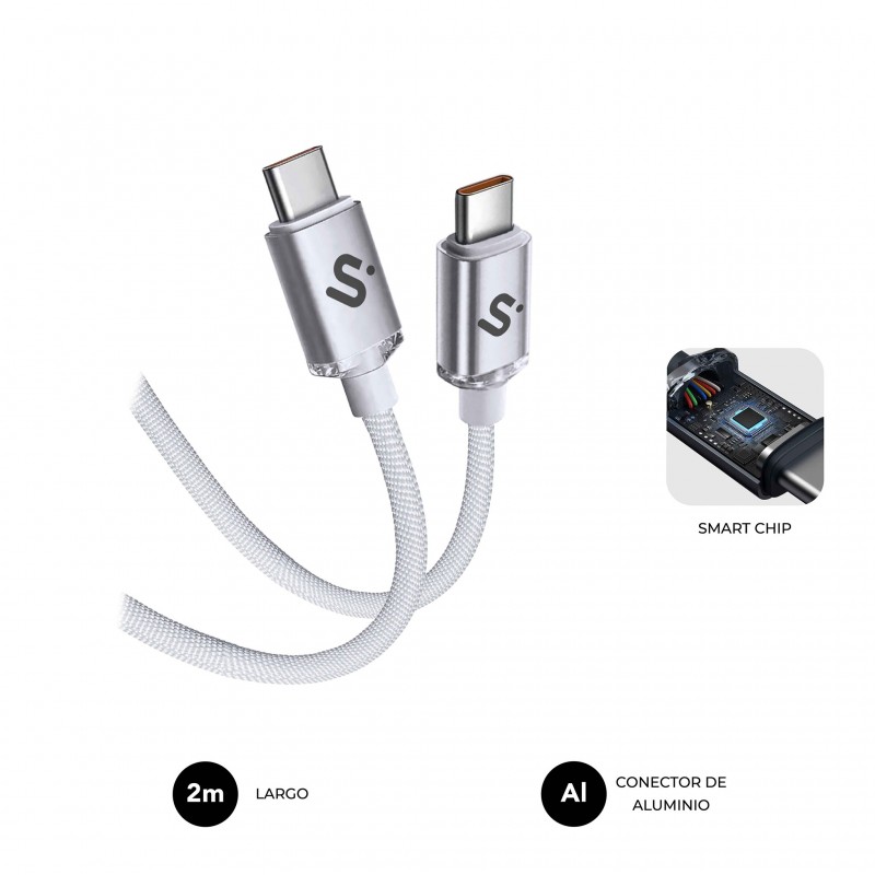 SUBBLIM CABLE OPTIMUS 60W C-C 2m WHITE SUBCAB-C06011
