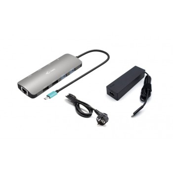 i-tec Metal USB-C Nano 2x Display Docking Station with PD 100 W + Charger 100W C31NANOHDM2D100
