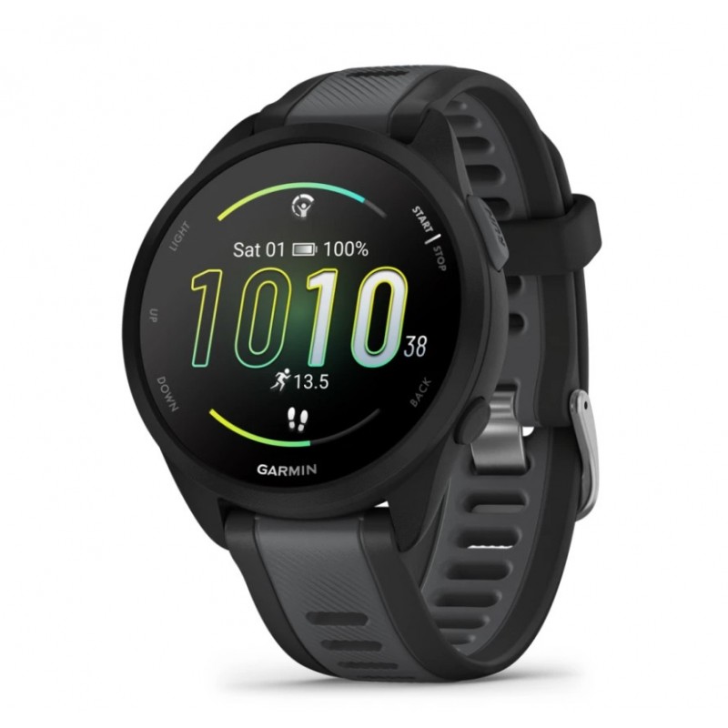 Garmin Forerunner 165 43MM Polímero Negro con correa color Negro, Gris 010-02863-20