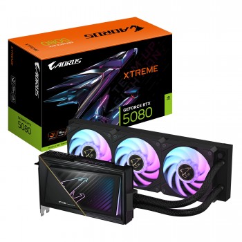 GIGABYTE AORUS GeForce RTX 5080 XTREME WATERFORCE 16G Tarjeta Gráfica - 16GB GDDR7, 256 bits, PCI-E  9VN5080AW-00-G10