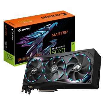 GIGABYTE AORUS GeForce RTX 5070 MASTER 12G Tarjeta Gráfica - 12GB GDDR7, 192 bits, PCI-E 5.0, 2715 M 9VN5070AM-00-G10