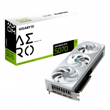 GIGABYTE GeForce RTX 5070 AERO OC 12G Tarjeta Gráfica - 12GB GDDR7, 192 bits, PCI-E 5.0, 2625 MHz Co 9VN5070AO-00-G10