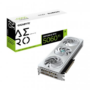 GIGABYTE GeForce RTX 5060 Ti AERO OC 16G Tarjeta Gráfica – 16 GB GDDR7, 128 bits, PCI-E 5.0, 2647MHz 9VN506TAO-00-G10