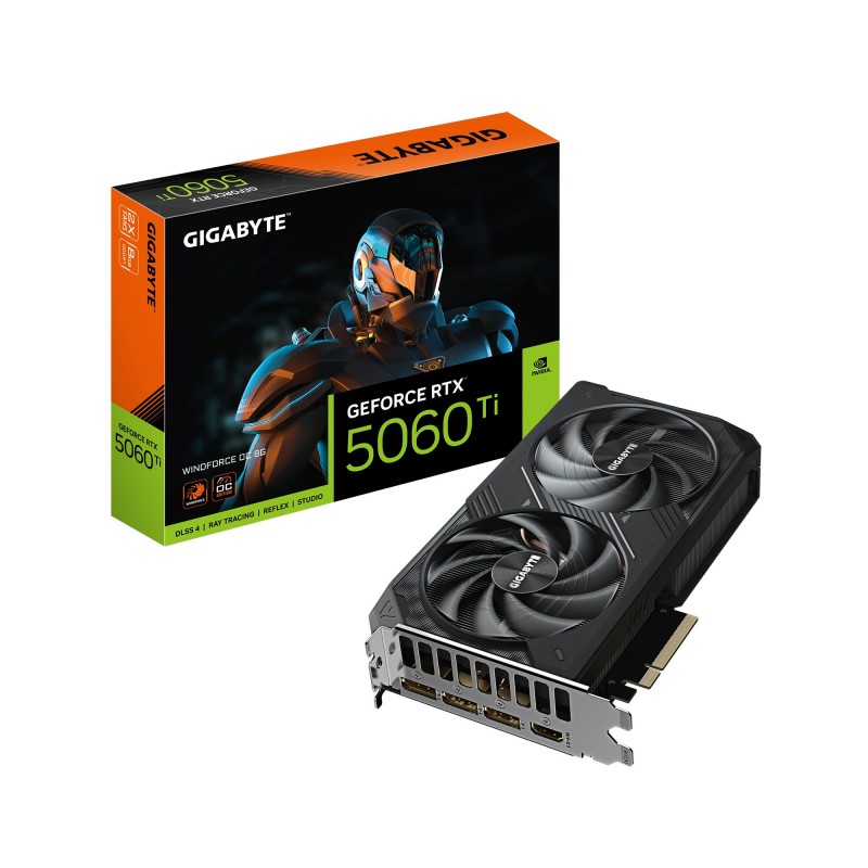 GIGABYTE GeForce RTX 5060 Ti WINDFORCE OC 8G Tarjeta Gráfica – 8 GB GDDR7, 128 bits, PCI-E 5.0, 2587 9VN506TWO8-00-G10