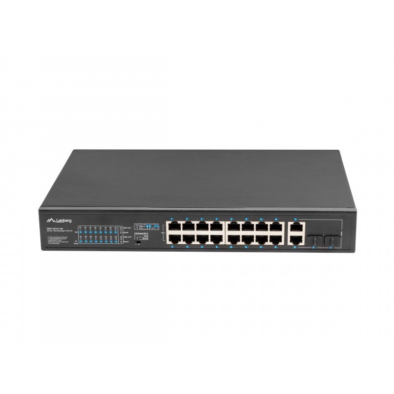 Lanberg RSFE-16P-2C-150 switch No administrado Gigabit Ethernet (10 100 1000) Energía sobre Ethernet
