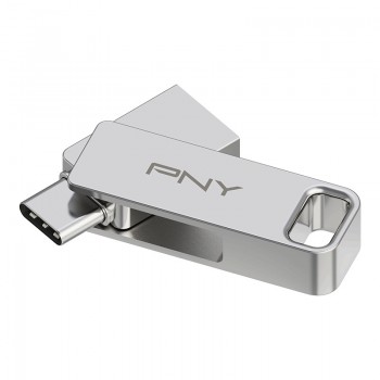 PNY DUO LINK 128GB - USB Type-A   USB Type-C - Acero inoxidable P-FDI128DULINKTYC-GE