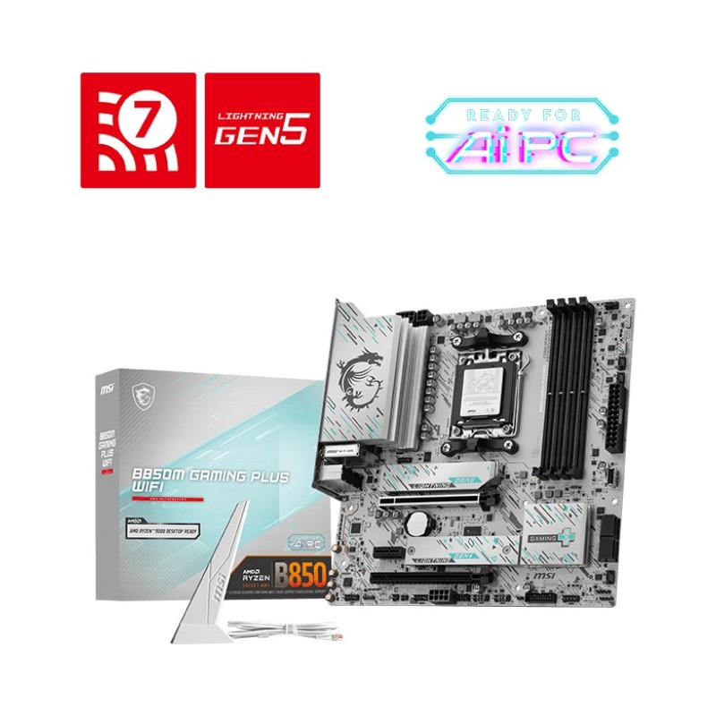 MSI B850M GAMING PLUS WIFI - Socket AM5 - micro ATX - AMD B850 911-7E66-001