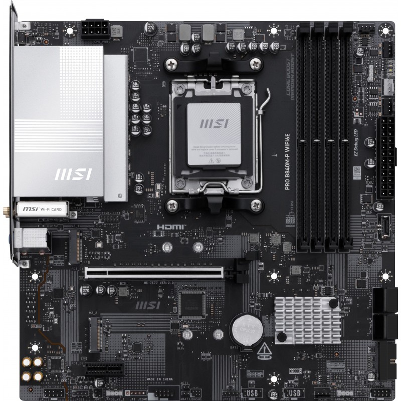 MSI PRO B840M-P WIFI6E - Socket AM5 - micro ATX - AMD B840 911-7E77-002