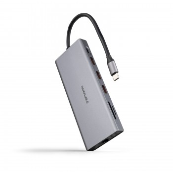 Nanocable Hub USB-C 12 en 1, Conversor USB-C 3.1 a 3xUSB-A 3.2 + USB-C 3.2 + USB-C PD + 2xHDMI 4K@60 10.16.4612