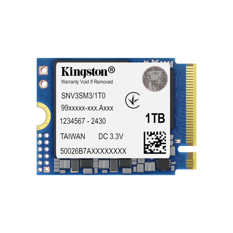 Kingston 1000G NV3 M.2 2230 NVMe SSD - 1000GB M.2 3D NAND PCI Express 4.0 SNV3SM3 1T0
