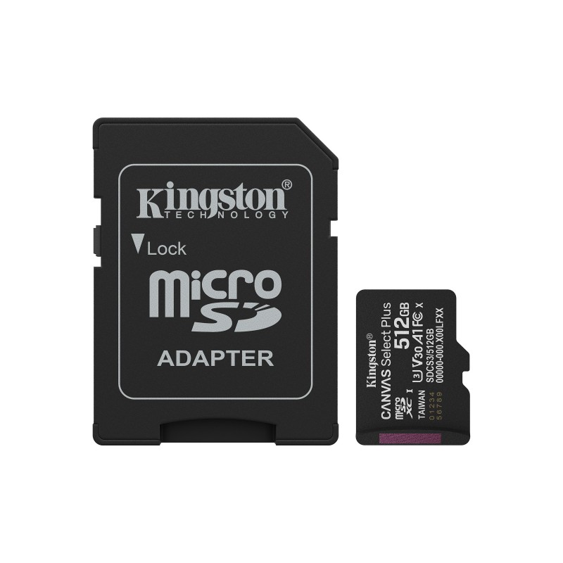 Kingston Technology 512GB microSDXC Canvas Select Plus Gen3 150MB s A1  SDCS3 512GB