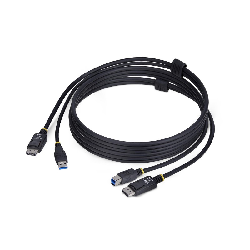 StarTech.com Cable KVM DisplayPort y USB 3.0 5Gbps de 1,8m - 4K 60Hz - Cable Combo DP 1.2 y USB para DU1226-KVM-CABLE