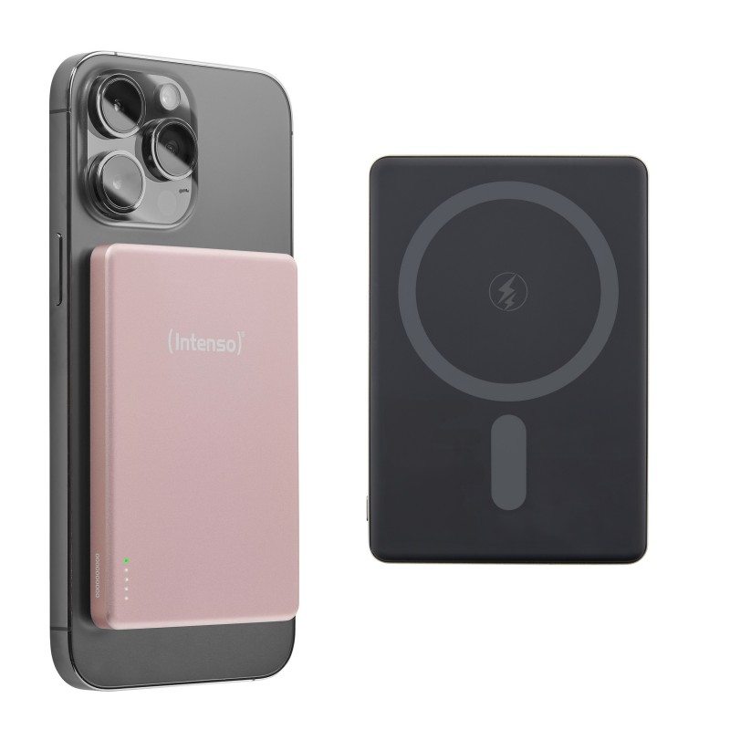 Intenso MW5000 Batería Externa Magnética 5000 mAh – Compatible con MagSafe, Carga Inalámbrica 15W, U 7344023