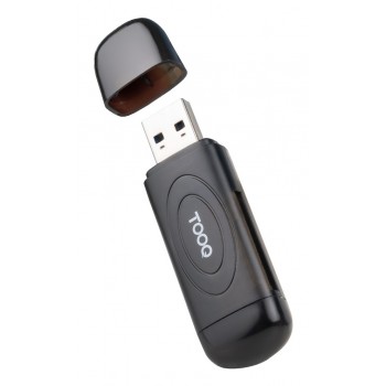TooQ Lector de Tarjetas USB 3.0, 2 en 1, SD TF, Negro TQR-3002B