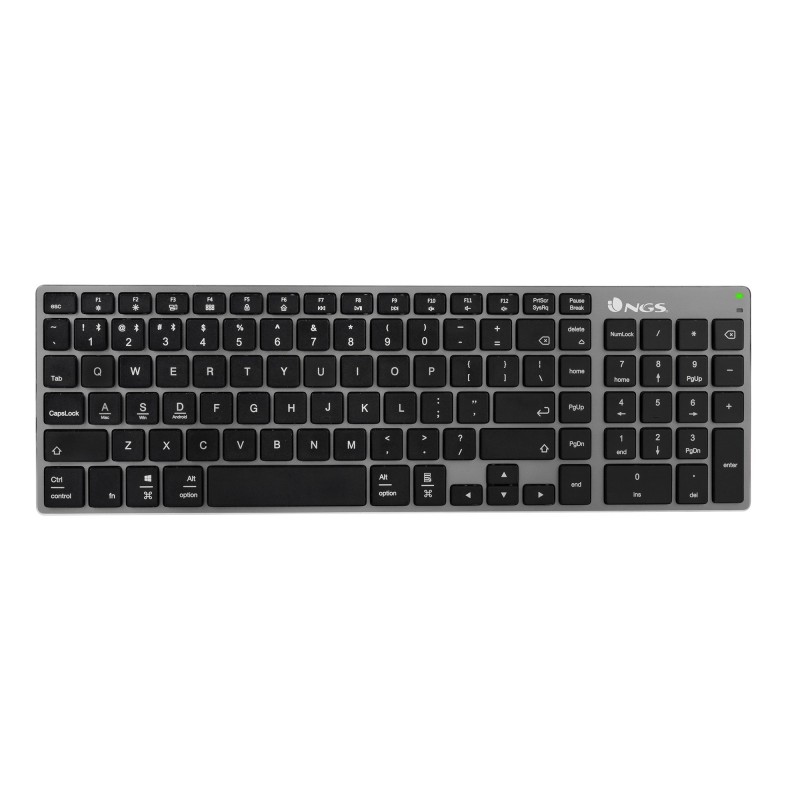 (Reacondicionado) Teclado Ngs Fortune Multimode Inalambrico - Aluminio FORTUNE-BT