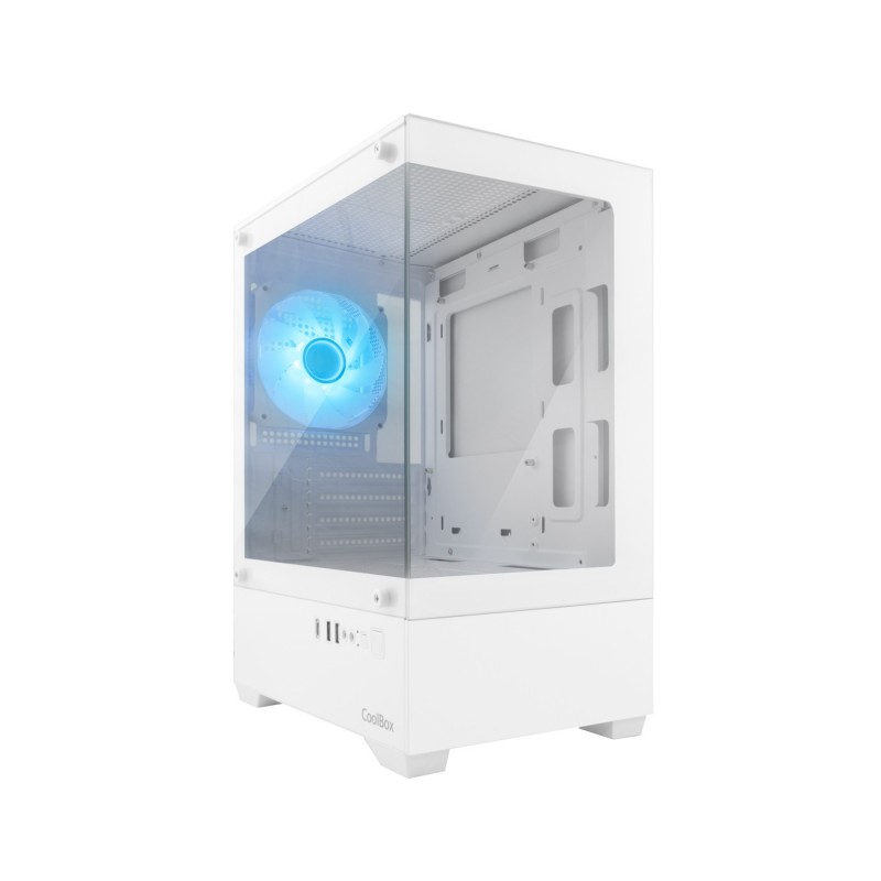 CoolBox GAMING CAJA MATX GM200 VISION LITE BLANCA USB-C 3.2 GEN1 SIN FTE + 1 VENT. ARGB COO-CHA-GM200W-0