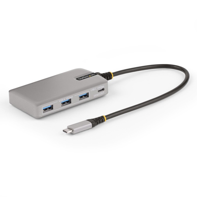 StarTech.com Hub Ladrón USB-C de 4 Puertos con Modo Alt de DP para USB-C y Salida de Vídeo de 4K 60H HB31C3A1CDPPD3