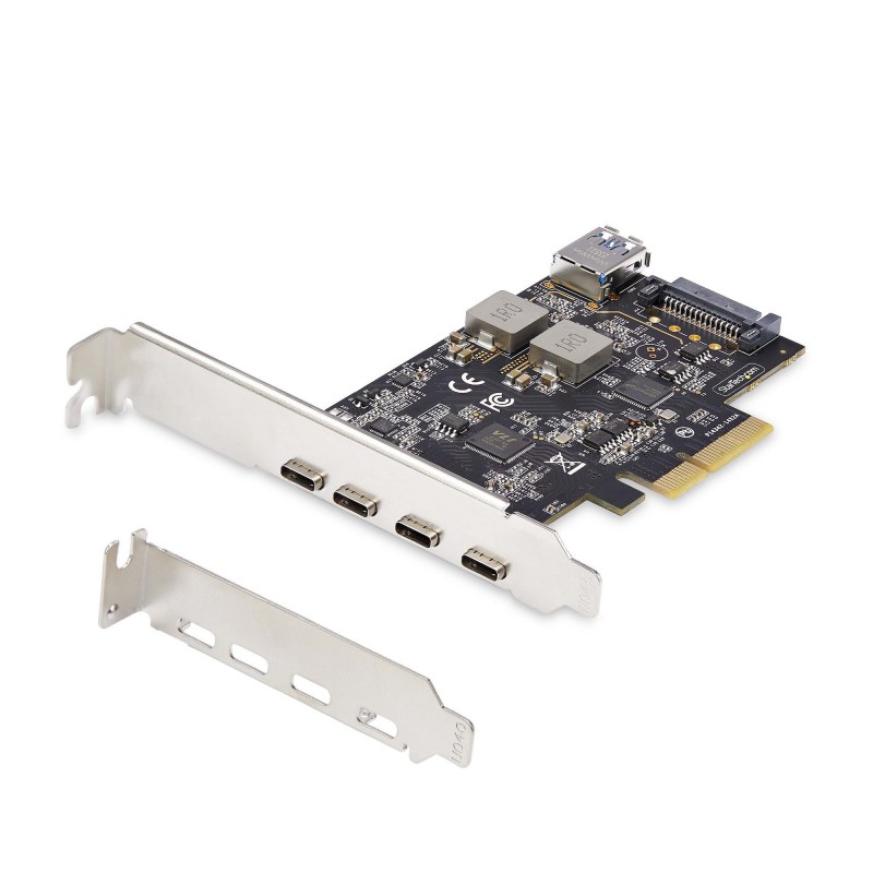 StarTech.com Tarjeta PCIe de 5 Puertos USB de 10Gbps 4x USB-C   1x USB-A - Hub Concentrador Interno  PS4C3IA3-USB-C-CARD