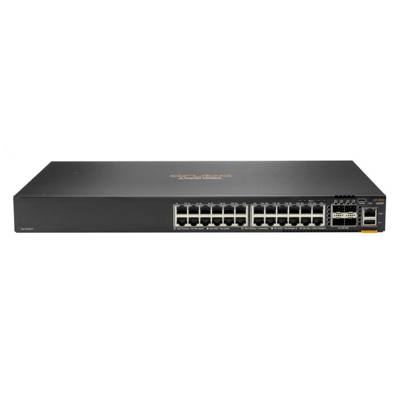 HPE Aruba Networking Conmutador CX 6200F 24G PoE Clase-4 4 SFP+ 370 W JL725B