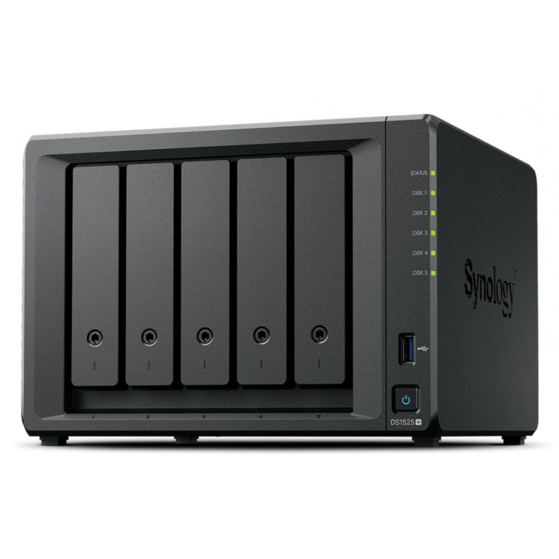 Synology DiskStation DS1525+ servidor de almacenamiento NAS Ryzen Embedded V1500B 8 GB DDR4 0 TB Neg