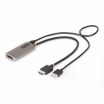 StarTech.com Cable Conversor Adaptador Activo de 30cm HDMI 2.1 a DisplayPort 1.4 - 8K60Hz - Alimenta 148B-HDMI-DP-8K