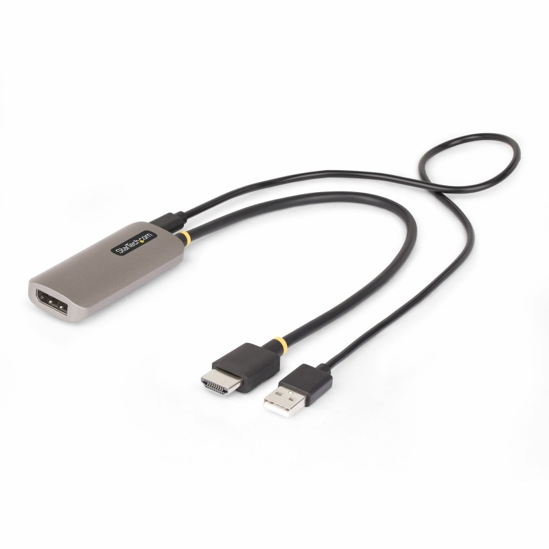 StarTech.com Cable Conversor Adaptador Activo de 30cm HDMI 2.1 a DisplayPort 1.4 - 8K60Hz - Alimenta 148B-HDMI-DP-8K