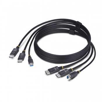 StarTech.com Cable KVM DisplayPort de Doble Pantalla con USB 5Gbps de 1,8m - 4K 60Hz - DP 1.2 - Cabl DDU1226-KVM-CABLE
