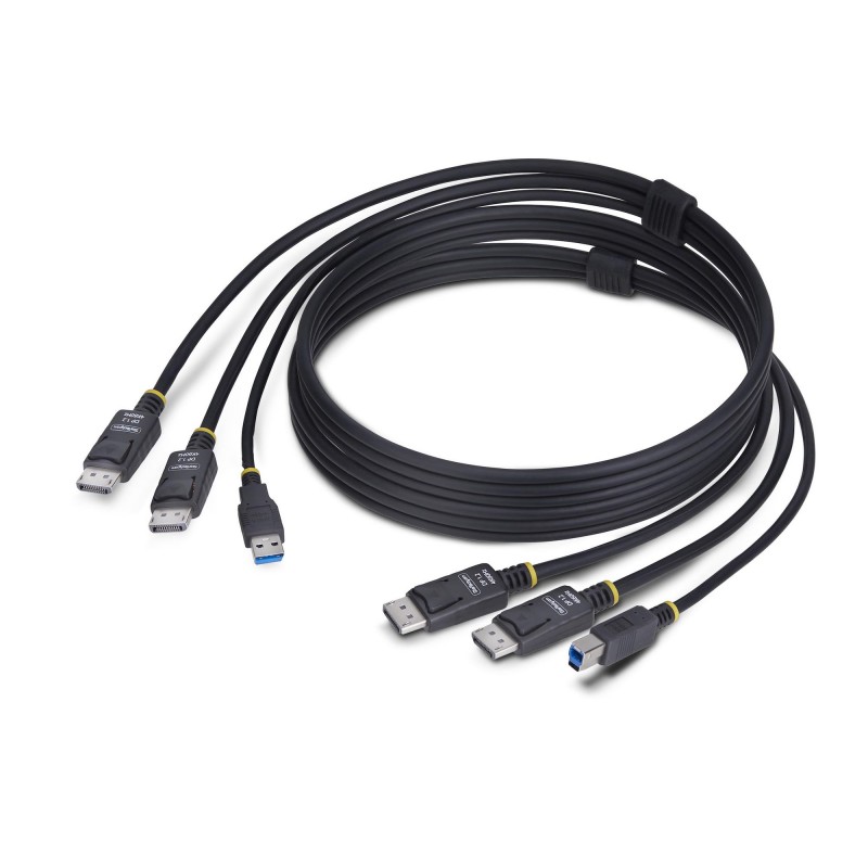 StarTech.com Cable KVM DisplayPort de Doble Pantalla con USB 5Gbps de 1,8m - 4K 60Hz - DP 1.2 - Cabl DDU1226-KVM-CABLE