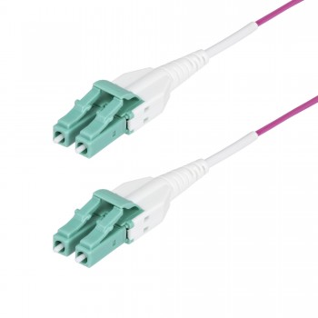 StarTech.com Cable de Fibra Óptica Multimodo OM4 LC a LC UPC de 1m - 50 125µm - 40G 100G - Violeta É OM4RLCLC1M