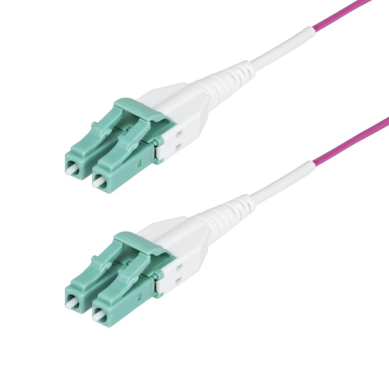 StarTech.com Cable de Fibra Óptica Multimodo OM4 LC a LC UPC de 3m - 50 125µm - 40G 100G - Violeta É OM4RLCLC3M