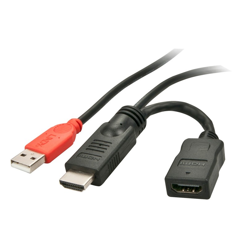 Lindy 41080 Adaptador gráfico USB Negro, Rojo