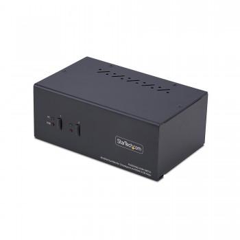 StarTech.com Switch KVM de 2 Puertos DisplayPort HDMI - Conmutador KVM de Dos Monitores - Hub Ladrón P2ADDH462-KVM-SWITCH