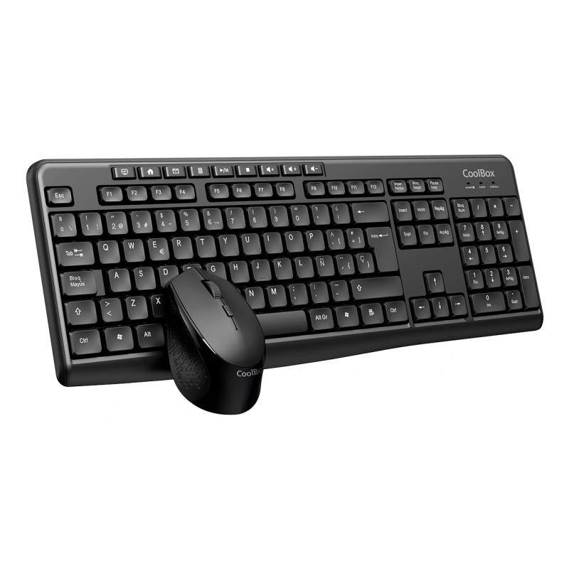 CoolBox KIT INALAMBRICO MULTIMEDIA DE TECLADO Y RATÓN SILENC Español Negro COO-KTR-03W