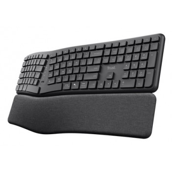 Trust Keyra Teclado inalámbrico multidispositivo ergonómico Español Negro TRUST25704