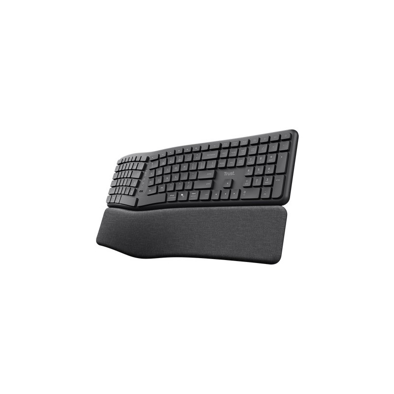 Trust Keyra Teclado inalámbrico multidispositivo ergonómico Español Negro TRUST25704