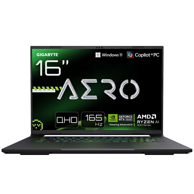 GIGABYTE AERO X16 Portátil Gaming- Copilot+ PC Gris - 16" - AMD Ryzen AI 9 HX - 32GB - 1000GB SSD -  9REG6AC7WH6DMHEES000