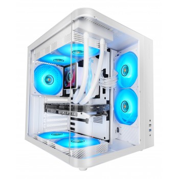 Mars Gaming MC-CURVW Midi Tower Negro, Blanco MCCURVW