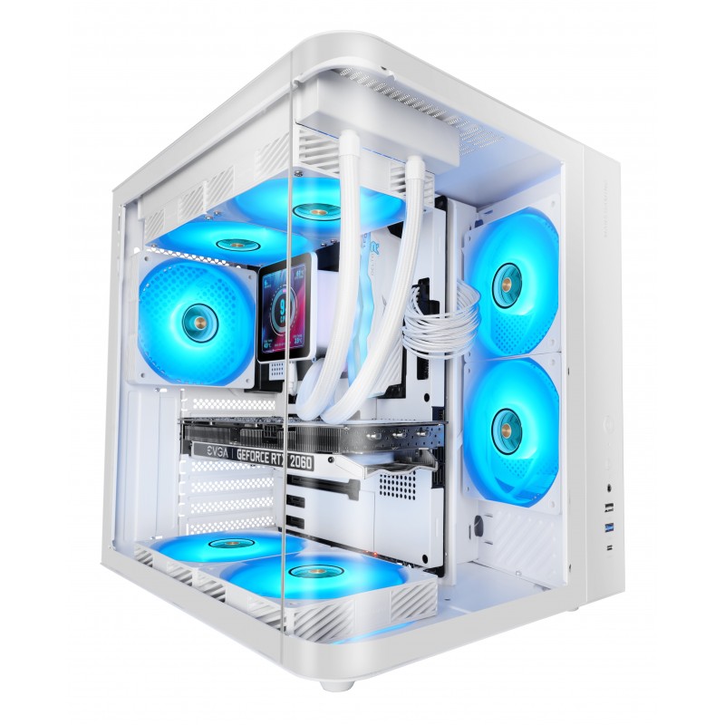 Mars Gaming MC-CURVW Midi Tower Negro, Blanco MCCURVW