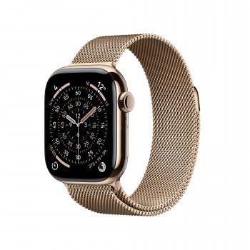 Apple Watch Series 11 (GPS + Cellular) - Caja de titanio en oro de 42 mm - Pulsera Milanese Loop en  MF8Y4QL A