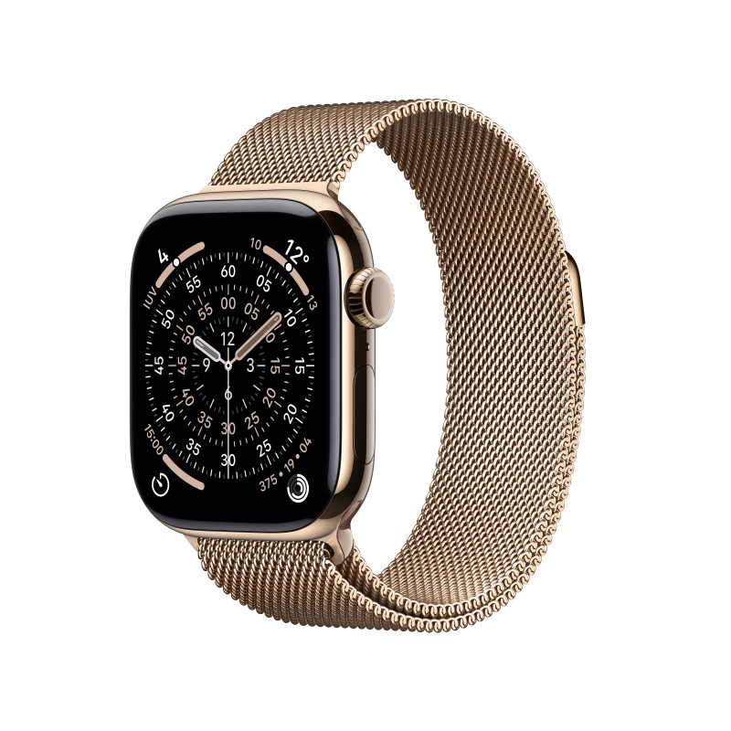 Apple Watch Series 11 (GPS + Cellular) - Caja de titanio en oro de 42 mm - Pulsera Milanese Loop en  MF8Y4QL A