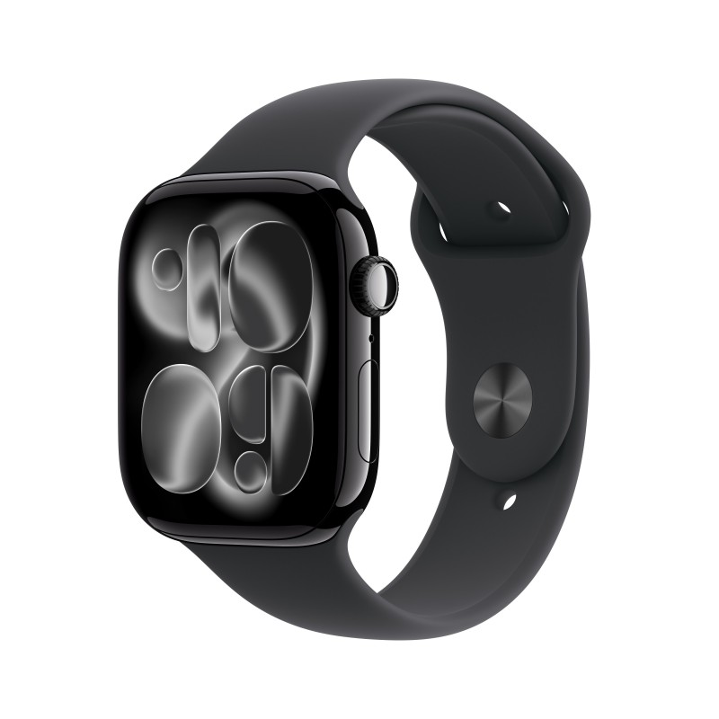 Apple Watch Series 11 (GPS + Cellular) - Caja de aluminio en negro azabache de 46 mm - Correa deport MFC44QL A