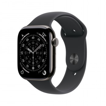 Apple Watch Series 11 (GPS + Cellular) - Caja de titanio en color pizarra de 46 mm - Correa deportiv MFD24QL A
