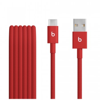 Cable trenzado USB-A a USB-C de Beats (1,5 m) - Rojo fuego MFEJ4ZM A