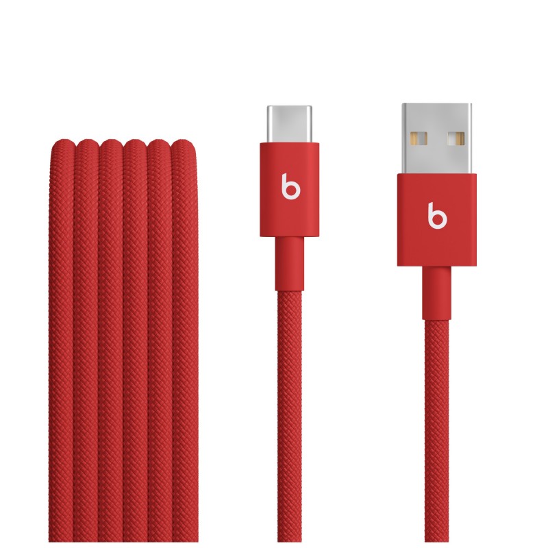 Cable trenzado USB-A a USB-C de Beats (1,5 m) - Rojo fuego MFEJ4ZM A